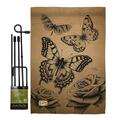 Gardencontrol 13 x 18.5 in. Butterflies Burlap Garden Friends Bugs & Frogs Vertical Dbl Sided Flag Set GA4130404